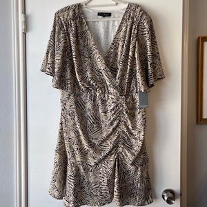 Zebra Print Dress. Tan/brown